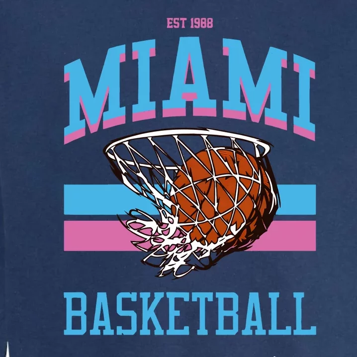 Varsity Style Miami Vice Basketball Garment-Dyed Sweatshirt