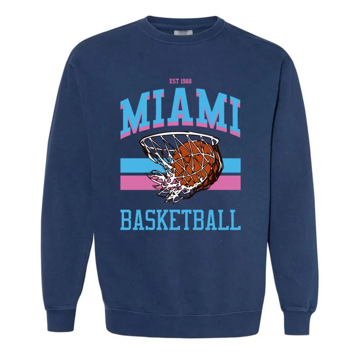 Varsity Style Miami Vice Basketball Garment-Dyed Sweatshirt