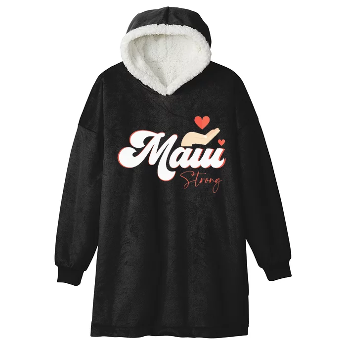 Vintage Strong Maui Hawaii Island I Love Hawaii Hooded Wearable Blanket