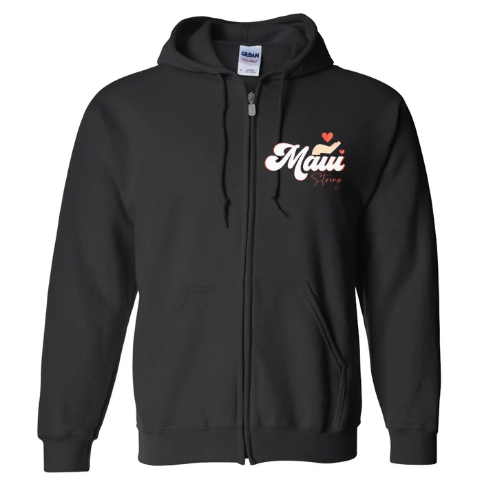 Vintage Strong Maui Hawaii Island I Love Hawaii Full Zip Hoodie