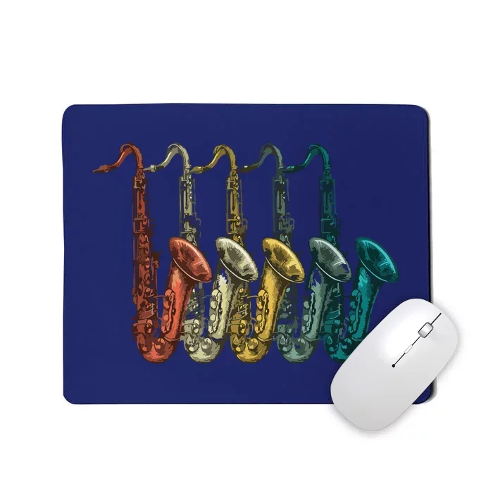 Vintage Sax Marching Band Retro Saxophone Saxophonist Mousepad