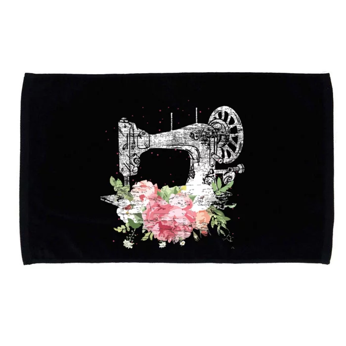 Vintage Sewing Machine Craft Quilting Sewer Flowers Sewing Microfiber Hand Towel