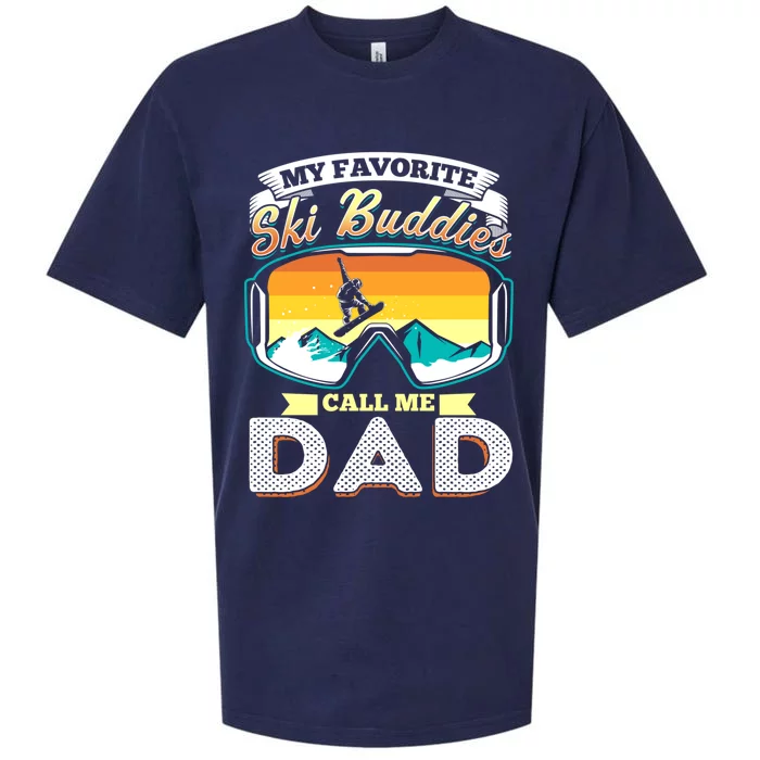 Vintage Skiing My Favorite Ski Buddies Call Me Dad Gift Sueded Cloud Jersey T-Shirt