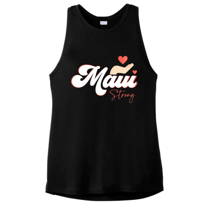 Vintage Strong Maui Hawaii Island I Love Hawaii Ladies Tri-Blend Wicking Tank