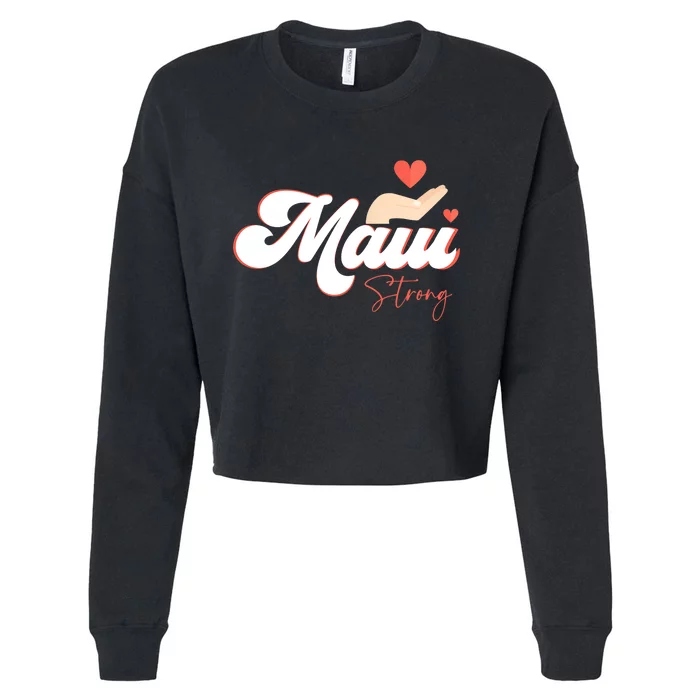 Vintage Strong Maui Hawaii Island I Love Hawaii Cropped Pullover Crew