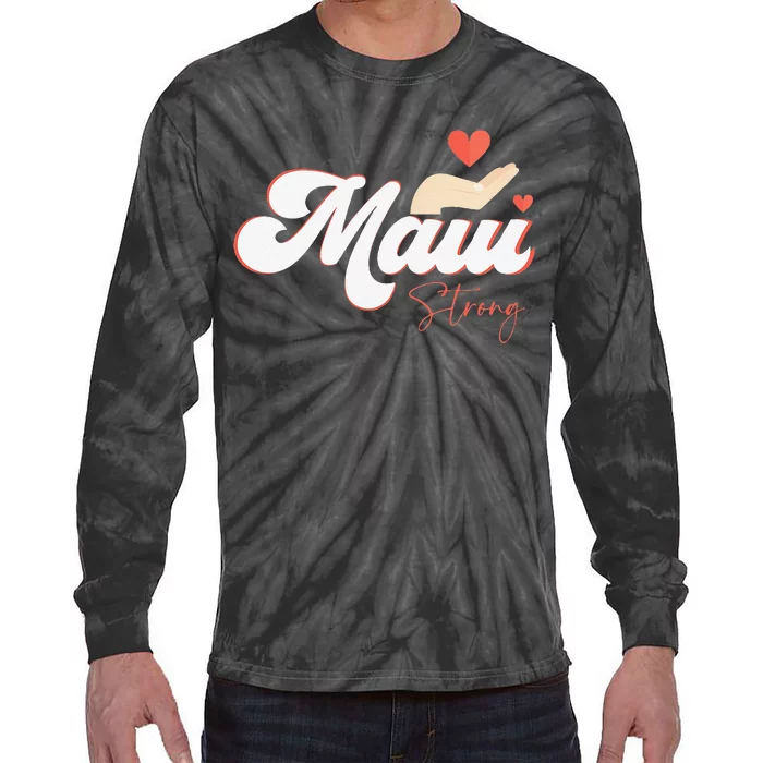 Vintage Strong Maui Hawaii Island I Love Hawaii Tie-Dye Long Sleeve Shirt