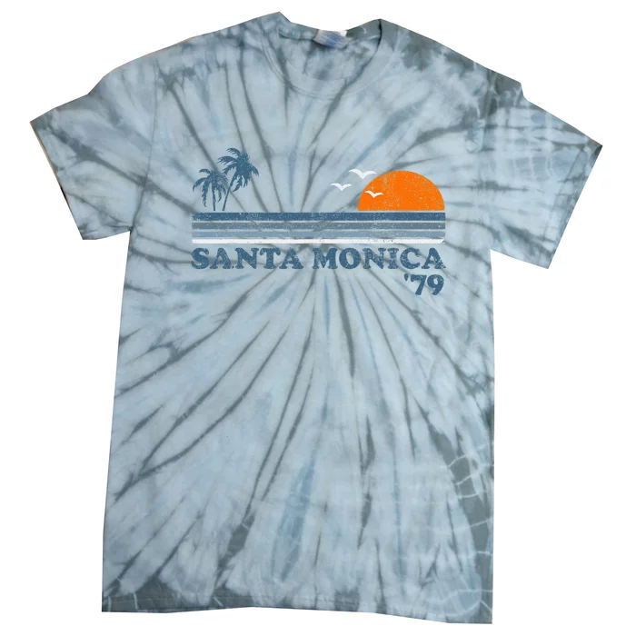 Vintage Santa Monica California Beach Retro Surf 70S Gift Tie-Dye T-Shirt