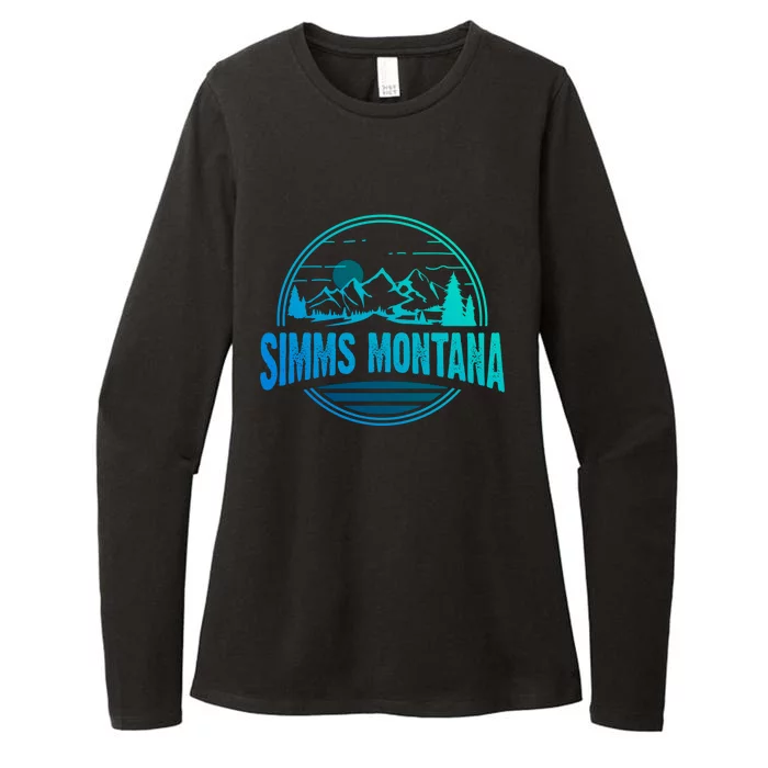 Vintage Simms Montana Mountain Hiking Souvenir Print Gift Womens CVC Long Sleeve Shirt