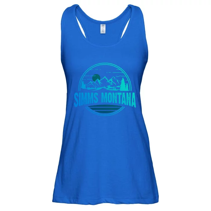 Vintage Simms Montana Mountain Hiking Souvenir Print Gift Ladies Essential Flowy Tank