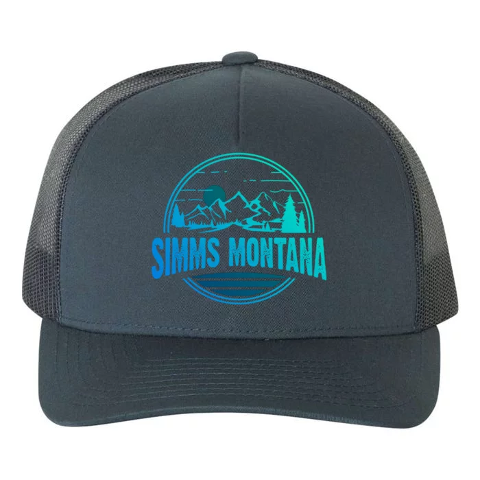 Vintage Simms Montana Mountain Hiking Souvenir Print Gift Yupoong Adult 5-Panel Trucker Hat