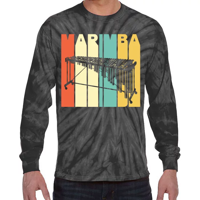 Vintage Style Marimba Silhouette Tie-Dye Long Sleeve Shirt