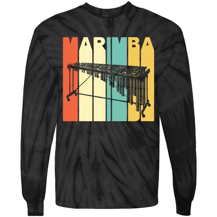 Vintage Style Marimba Silhouette Tie-Dye Long Sleeve Shirt