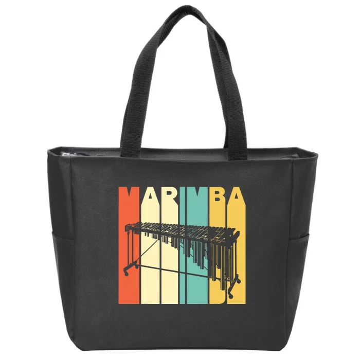 Vintage Style Marimba Silhouette Zip Tote Bag