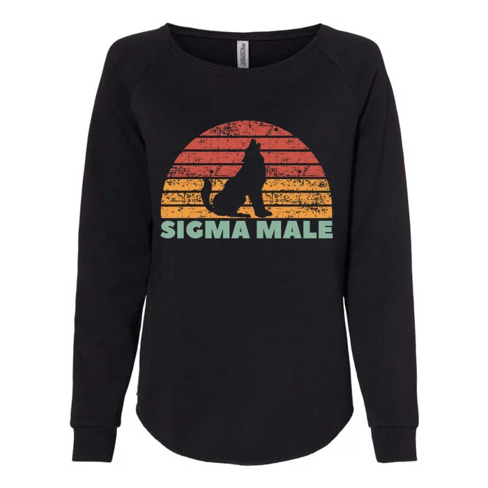 Vintage Sigma Male Wolf Loner Lone Sigma Wolf Cool Gift Womens California Wash Sweatshirt