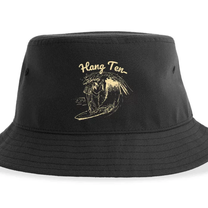 Vintage Surfing Moses Hang Ten Sustainable Bucket Hat