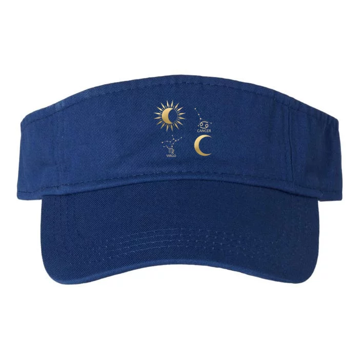 Virgo Suncancer Moon Zodiac Gift Valucap Bio-Washed Visor