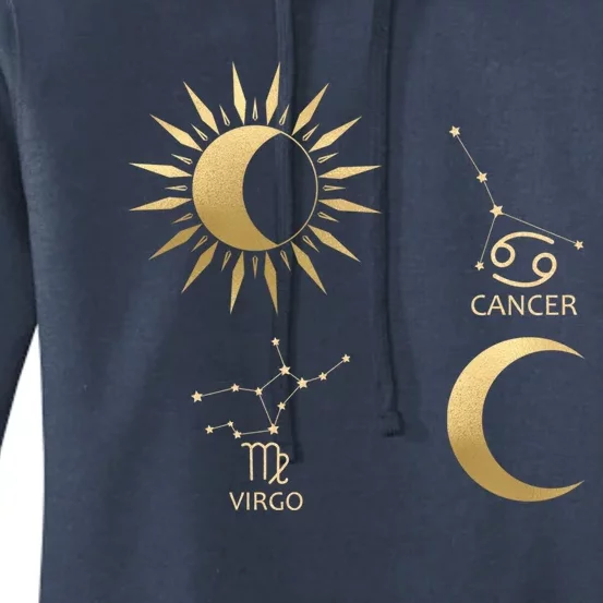 Virgo Suncancer Moon Zodiac Gift Women's Pullover Hoodie