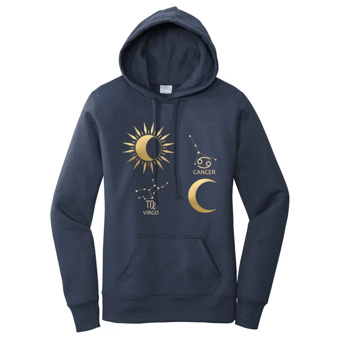 Virgo Suncancer Moon Zodiac Gift Women's Pullover Hoodie