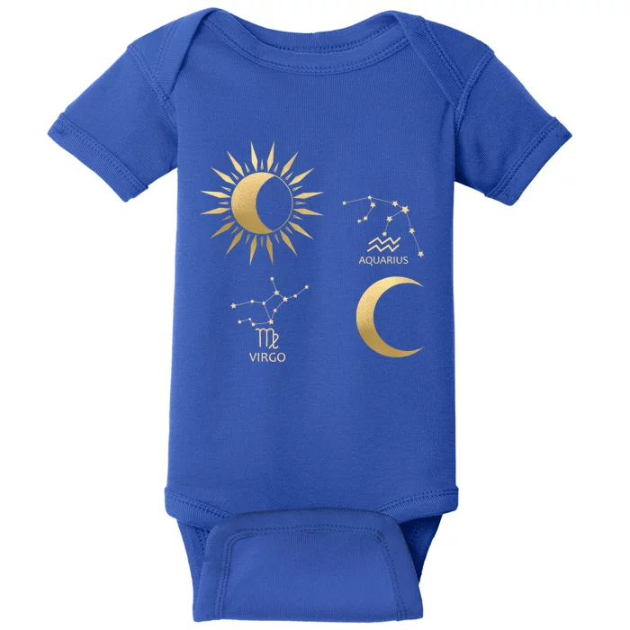 Virgo Sunaquarius Moon Zodiac Gift Baby Bodysuit