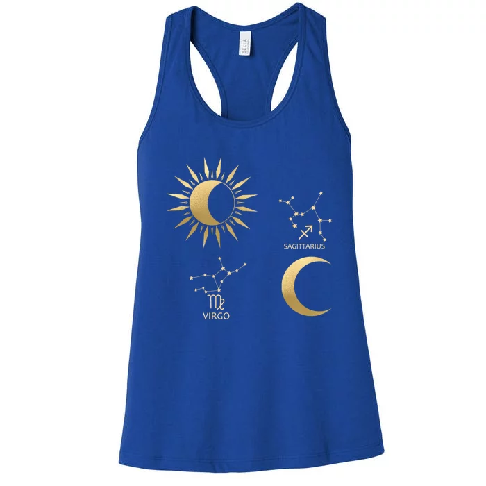 Virgo Sunsagittarius Moon Zodiac Great Gift Women's Racerback Tank