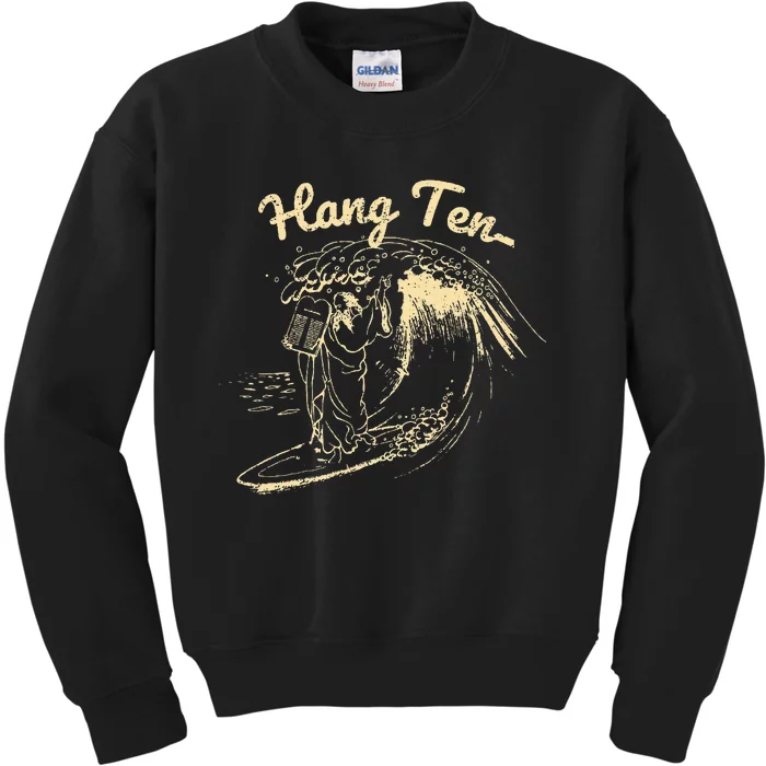 Vintage Surfing Moses Hang Ten Kids Sweatshirt