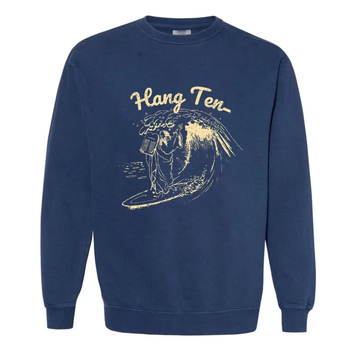 Vintage Surfing Moses Hang Ten Garment-Dyed Sweatshirt