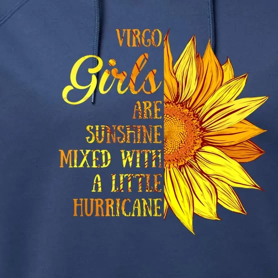 Virgo Sunshine Mixed Hurricane Sunflower Zodiac Sign Meaningful Gift Performance Fleece Hoodie