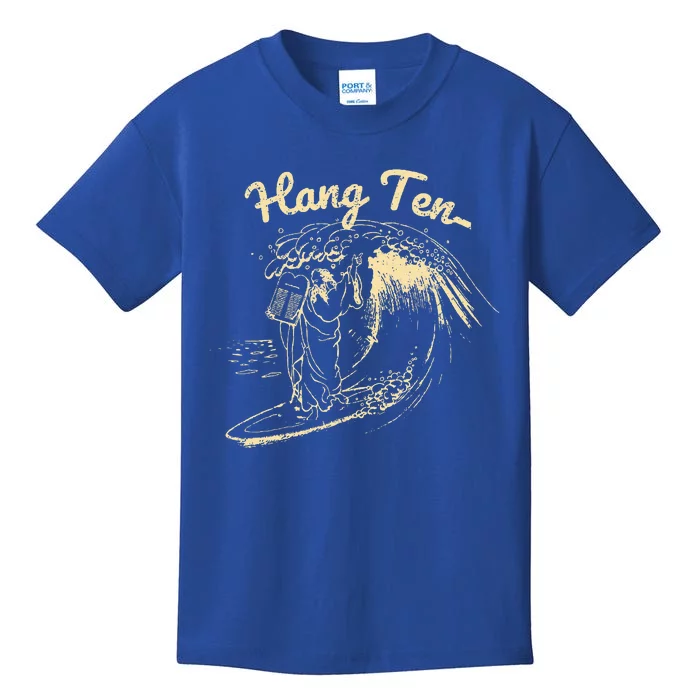 Vintage Surfing Moses Hang Ten Kids T-Shirt