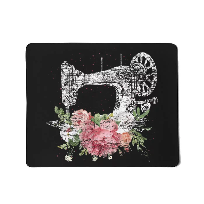 Vintage Sewing Machine Craft Quilting Sewer Flowers Sewing Mousepad