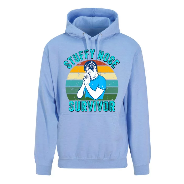 Vintage Stuffy Nose Survivor Friend Funny Gift Unisex Surf Hoodie