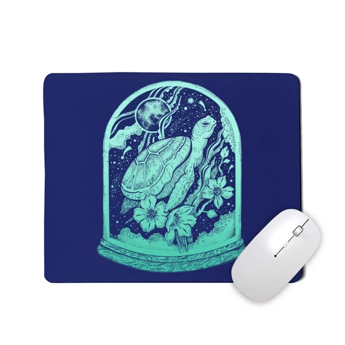 VIntage Sea Ocean Turtle Galaxy Terrarium Mousepad