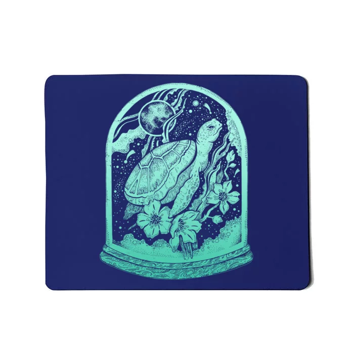 VIntage Sea Ocean Turtle Galaxy Terrarium Mousepad