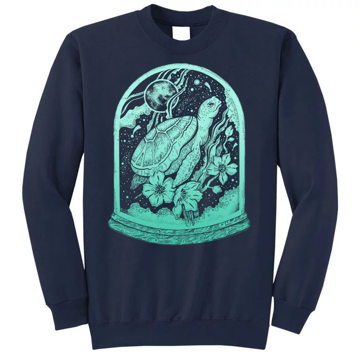 VIntage Sea Ocean Turtle Galaxy Terrarium Tall Sweatshirt