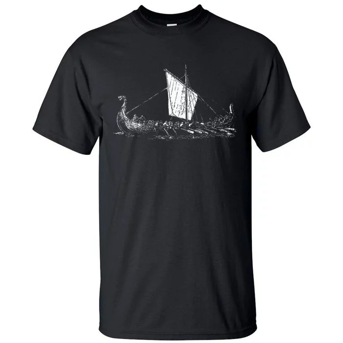 Viking Ship Odin And Valhalla Tall T-Shirt