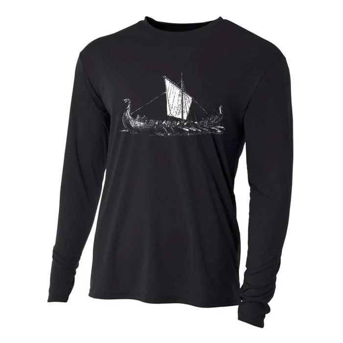 Viking Ship Odin And Valhalla Cooling Performance Long Sleeve Crew