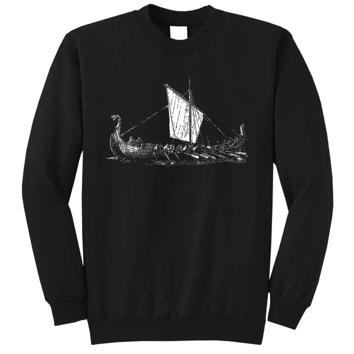 Viking Ship Odin And Valhalla Tall Sweatshirt