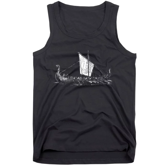 Viking Ship Odin And Valhalla Tank Top