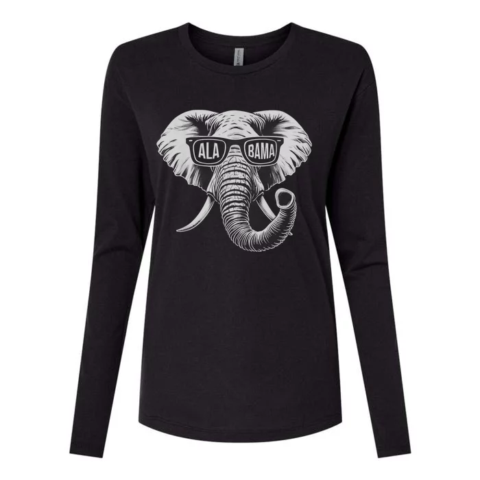 Vintage State Of Alabama Elephant Lovers Womens Cotton Relaxed Long Sleeve T-Shirt