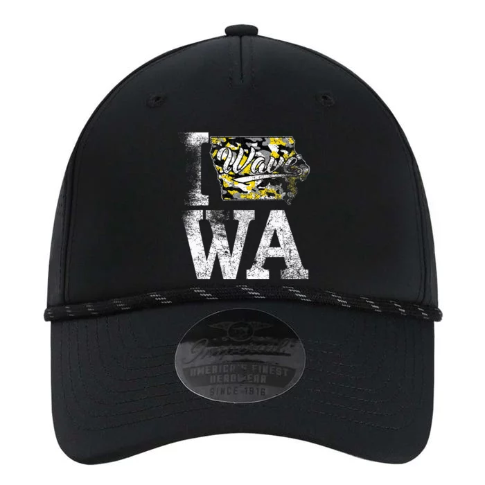 Vintage State of Iowa Trendy Wave Iowans Black Yellow Design Performance The Dyno Cap