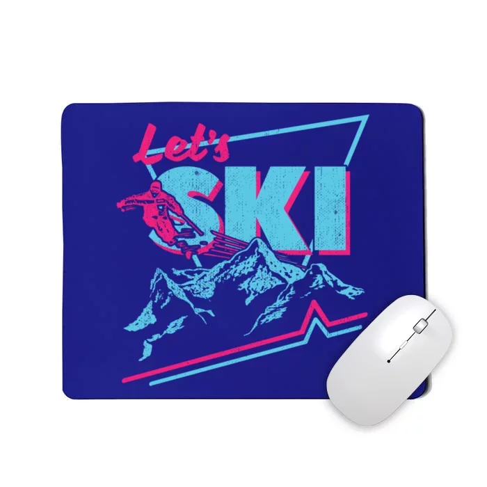 Vintage Ski Outfit 80s 90s Gift Retro Sports Crewneck Gift Mousepad