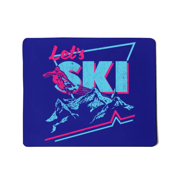 Vintage Ski Outfit 80s 90s Gift Retro Sports Crewneck Gift Mousepad