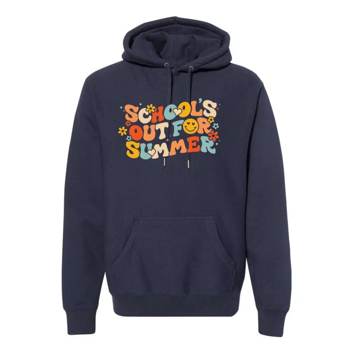 Vintage Schools Out For Summer Ladies Women Teacher Premium Hoodie