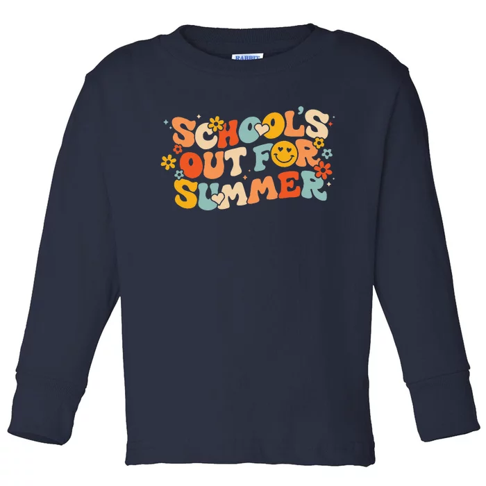 Vintage Schools Out For Summer Ladies Women Teacher Toddler Long Sleeve Shirt