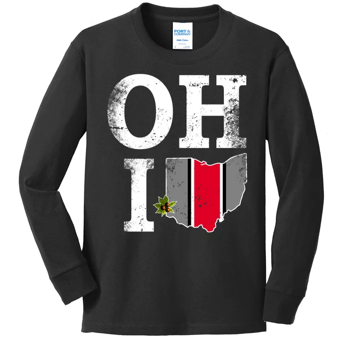 Vintage State Of Ohio Kids Long Sleeve Shirt