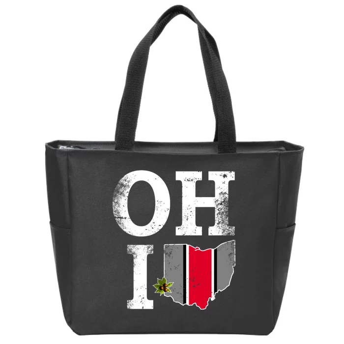 Vintage State Of Ohio Zip Tote Bag