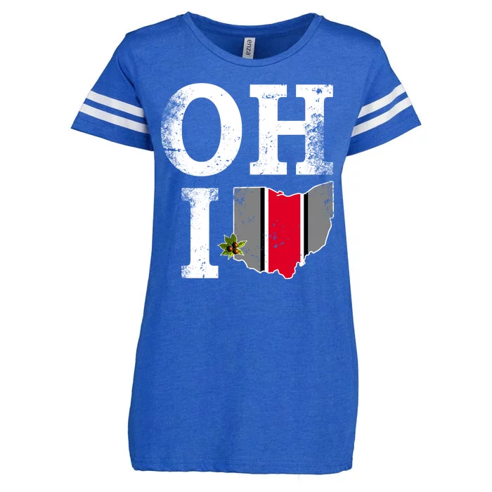 Vintage State Of Ohio Enza Ladies Jersey Football T-Shirt