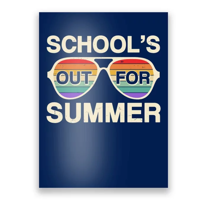 Vintage School's Out For Summer Retro Sunglasses Poster