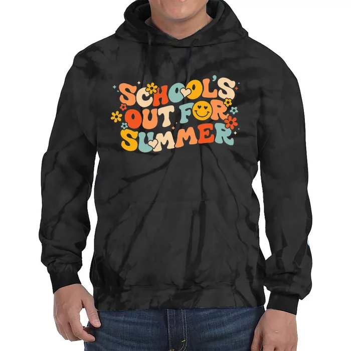 Vintage Schools Out for Summer Ladies Teacher Tie Dye Hoodie