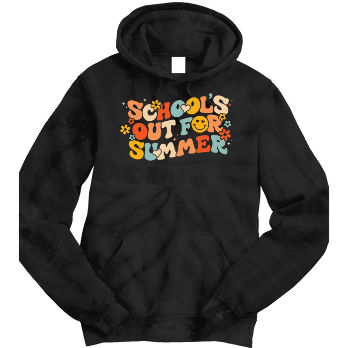 Vintage Schools Out for Summer Ladies Teacher Tie Dye Hoodie