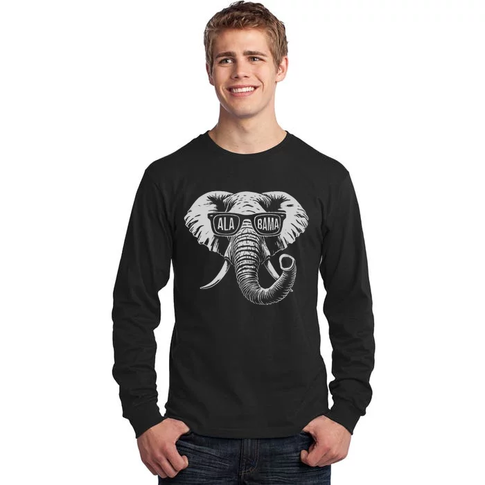 Vintage State Of Alabama Elephant Lovers Gift Tall Long Sleeve T-Shirt